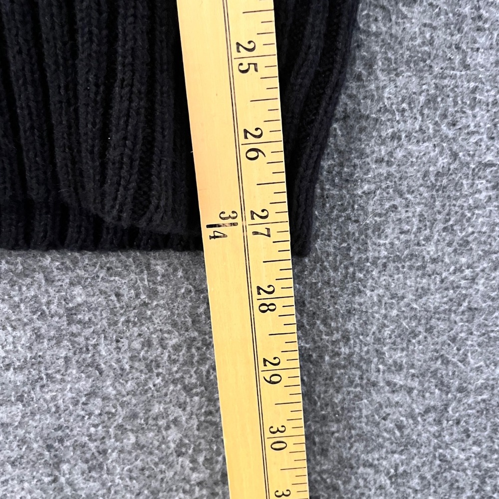 Vtg Moda Intl Black Chunky Knit Sweater Wrap Plunge M 90s Y2K Oversized Grunge - Picture 4 of 16